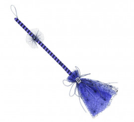 Vassoura de bruxa em tecido lilás de 76 cm