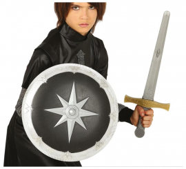 Escudo e espada medievais 35 e 50 cm