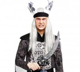 Espada de brinquedo Caveira Curva preta e prateada