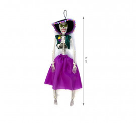 40cm Purple Catrina Skeleton