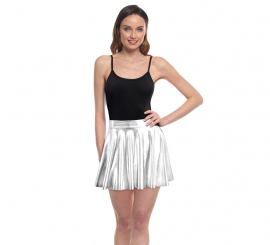 Saia voadora laminada para mulher.