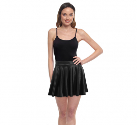 Saia voadora de metal preto para mulher