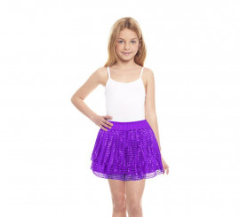 Saia roxa com lantejoulas para criança