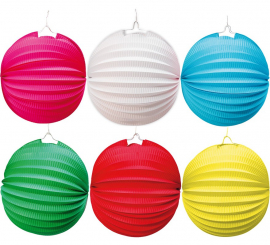 26 cm Spherical Paper Lantern in various colors