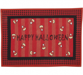 Capacho Happy Halloween vermelho 67x49 cm