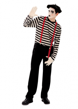 Fato de mímica para homens tamanho ML