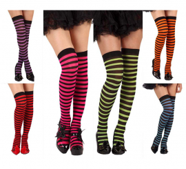 Meias-liga às riscas. Cores sortidas Preço você
