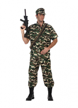 Traje de soldado de camuflagem de manga curta