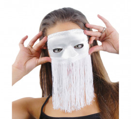 Venice Domino silk mask with fringes in various colors
