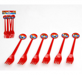 Blister of 6 plastic Pirate Forks 17 cm
