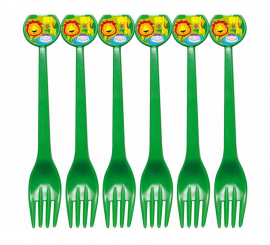Blister of 6 plastic Jungle Forks 17 cm