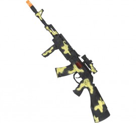 Metralhadora militar camuflada com efeito de flash 59cm