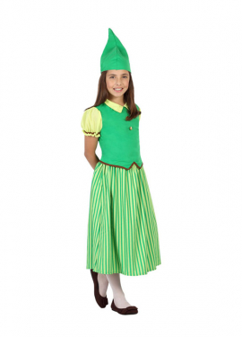 Fato de duende verde irlandês para menina