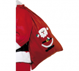 Saco vermelho de Papai Noel com enfeite de Papai Noel 90 x 60 cm