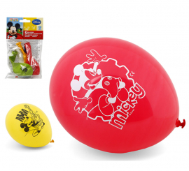 Saco de 5 balões Mickey cores sortidas de 23 cm