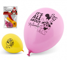 Saco de 5 balões Minnie cores sortidas de 23 cm