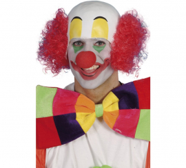 Clown rubber bald head with hair