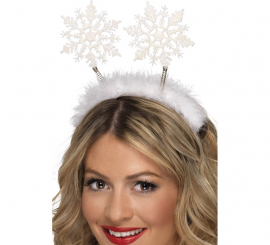 Snowflake Antenna Headband with Marabou