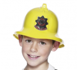 Capacete de bombeiro amarelo infantil