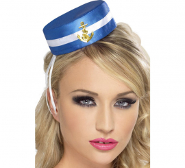 Mini chapéu Marinera com âncora dourada