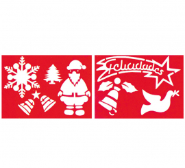 Bag of 2 Christmas allegorical stencils 35x25cm