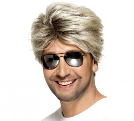 80s Lisa Blonde peruca curta para homens