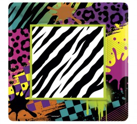 Pack de 8 pratos totalmente quadrados dos anos 80 de 17,7 cm