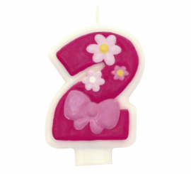 Glamor Girl candle with the number 2 for birthday