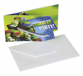 Bag of 6 Mutant Ninja Turtles Invitations