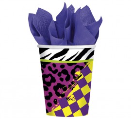 Embalagem de 8 Copos de Totalmente dos Anos 80 de 266 ml