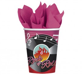 Pack of 8 Classic 50's Rock and Roll Glasses of 266 ml