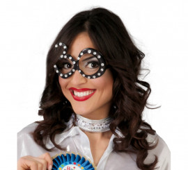 30 years black glasses with rhinestones