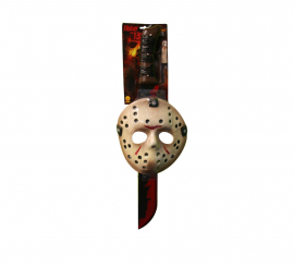 Jason mask and machete set Friday the 13th Hallloween