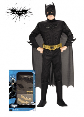 Fato de Batman TDK musculoso para menino