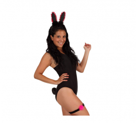 Complemento de coelho fúcsia e preto