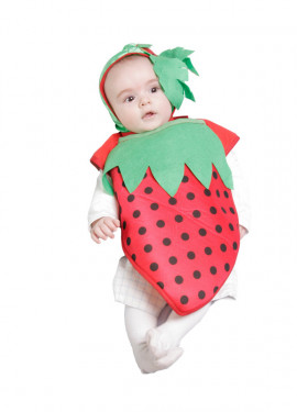 Fato - Babete de morango 6 meses para bebê