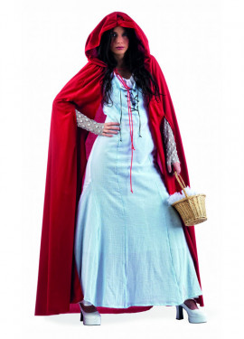 Fato de Chapeuzinho Vermelho Celeste Neo-Gótico para mulher