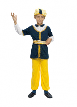 Fato de pajem real ou sultão 5-6 anos para menino