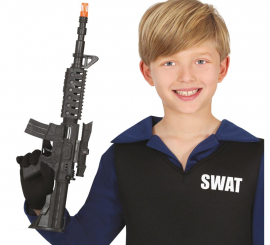 Black rifle with 44 cm scope