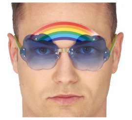 Blue Glasses with Rainbow