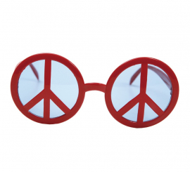 Óculos de paz vermelho