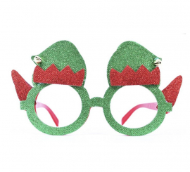 Óculos de Elfo Ajudante do Papai Noel com Glitter