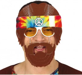 Óculos de hippie com barbas