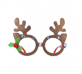 Óculos de rena brilhantes