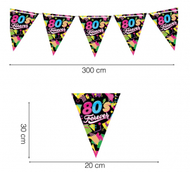 80s Paper Pennant 300 cm, 20x30 cm