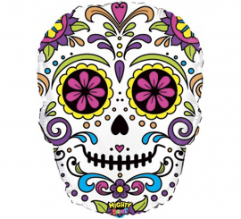 Balão metálico metálico de 68 cm da folha de catrina mexicana