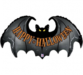 Happy Halloween Bat Metallic Foil Balloon 106 cm