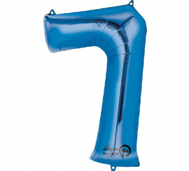 Balão metálico azul número 7