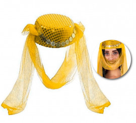Yellow Arab hat with adult veil