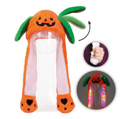 Chapéu de abóbora com orelhas com luz e movimento